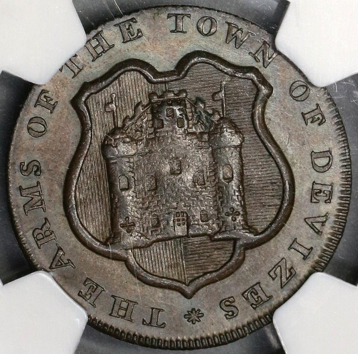 1796 NGC MS 64 Stag Conder 1/2 Penny Token Wiltshire Devizes D&H 2A PO ...