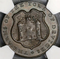 1796 NGC MS 64 Stag Conder 1/2 Penny Token Wiltshire Devizes D&H 2A POP 3/0 (21083101C)