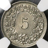 1909 NGC MS 64 SWITZERLAND 5 Rappen BU Swiss Coin (18091505C)