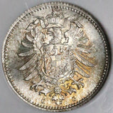 1876-G NGC MS 67 GERMANY Silver 20 Pfennig BU Coin Top POP 2/0 (17052801CZ)