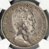 1830-W NGC VF 35 France Silver 5 Francs Missing I Incuse Edge Silver Coin (21082103C)