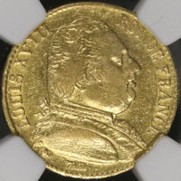 1814-A NGC VF FRANCE 20 Francs Louis XVIII GOLD Coin (17061803CZ)