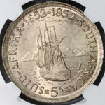 1952 NGC MS 63 SOUTH AFRICA 5 Shilllings Coin Capetown Founding Coin (18090403C)