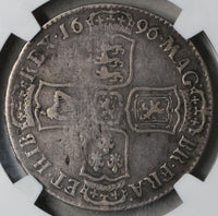 1696-E NGC F 15 Exeter Silver 1/2 Crown GREAT BRITAIN Coin POP 1/1 (18090203C)