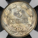 1938 NGC MS 63 Venezuela 5 Centimos Horse Lustrous UNC Coin (21083006C)