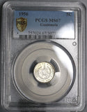 1956 PCGS MS67 Guatemala Silver 5 Centavos Choice BU Pop 5/0 (17032602C)