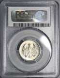 1924-A PCGS MS 64 Weimar Republic Germany Silver 1 Mark Coin (18090202C)