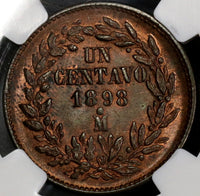 1898-Mo NGC MS 64 RB Mexico 1 Centavo 1 Year Type Coin (21082905C)