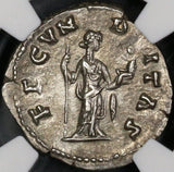 156 175 NGC AU FAUSTINA Jr Roman Empire Denarius Fecunditas & Child Fertility 5/5 5/5 (21082602C)