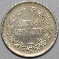 1909-H ECUADOR 5 Centavos Heaton Mint Coin (18041508RE)