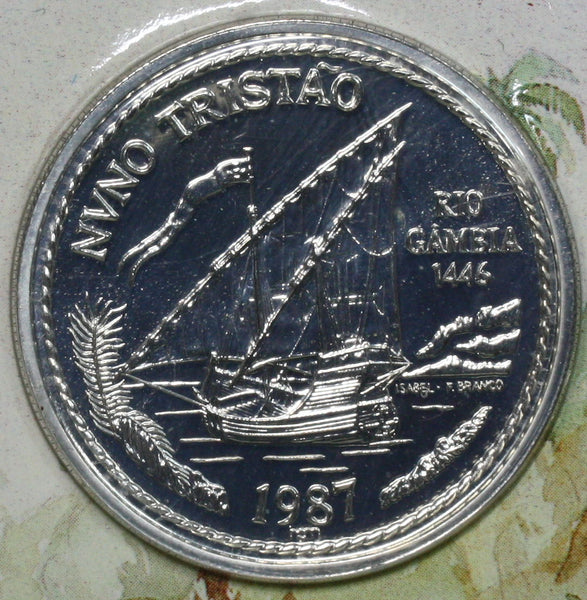 1987 PORTUGAL Silver 100 Escudos River Gambia AFRICA Discoveries (16041611R)
