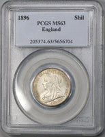 1896 PCGS MS 63 Victoria Silver Shilling Great Britain Coin (18021705C)