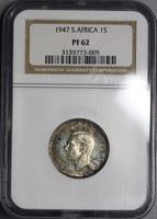 1947 NGC PF 62 South Africa Shilling Proof George VI Silver Coin (21082108C)