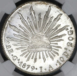 1879-Ga NGC MS 63 MEXICO Silver 8 Reales Flashy PL Coin POP 3/4 (18012701C)