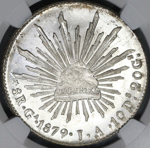 1879-Ga NGC MS 63 MEXICO Silver 8 Reales Flashy PL Coin POP 3/4 (18012701C)