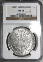 1885-Pi NGC MS 63 MEXICO 8 Reales SIlver Coin (18091301CZ)