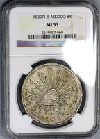 1830-Pi NGC AU 53 MEXICO Silver 8 Reales Scarce Potosi Mint Coin (18020902C)