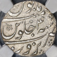 NGC AU 58 India Mughal Empire 1164/4 Narwar Rupee KM-446.39 Rare (18022902D)