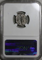 153 NGC AU Antoninus Pius Roman Empire Denarius Vesta 4/5 5/5 (18100202C)