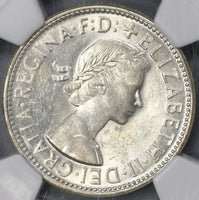 1956 NGC AU 58 Australia Florin 2 Shillings Elizabeth Silver Key Coin (21082001C)