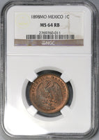 1898-Mo NGC MS 64 RB Mexico 1 Centavo 1 Year Type Coin (21082905C)