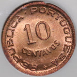 1948 NGC MS 66 RED Angola 10 Centavos Portugal Colony Coin POP 2/0  (18092307C)