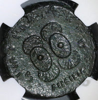 143 NGC Ch XF Roman Empire Antoninus Pius AS Shields Ancilia Military (21091104C)