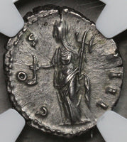 153 NGC AU Antoninus Pius Roman Empire Denarius Vesta 4/5 5/5 (18100202C)