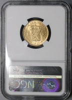 1912 NGC MS 64 Netherlands Gold 10 Gulden Wilhelmina Coin (17101905C)