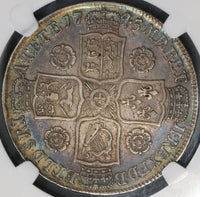 1745 NGC XF 40 Silver 1/2 Crown ROSES Reverse GREAT BRITAIN POP 1/1 (18030802C)