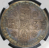 1745 NGC XF 40 Silver 1/2 Crown ROSES Reverse GREAT BRITAIN POP 1/1 (18030802C)