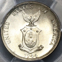 1944-D PCGS MS 65+ PHILIPPINES Silver 20 Centavos Coin (17022204C)