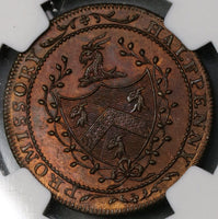1795 NGC MS 64 Goat Conder 1/2 Penny Middlesex Allen's DH 246B POP 2/1 (21083104C)