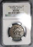 1796 NGC MS 64 Stag Conder 1/2 Penny Token Wiltshire Devizes D&H 2A POP 3/0 (21083101C)