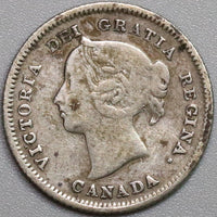 1883-H Canada Victoria 5 cents Scarce Silver Coin (19070908R)
