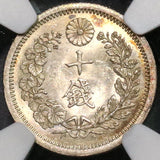 1876 NGC MS 63 JAPAN Silver 10 Sen Characters Separated Coin (18083102C)