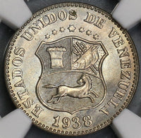1938 NGC MS 63 Venezuela 5 Centimos Horse Lustrous UNC Coin (21083006C)
