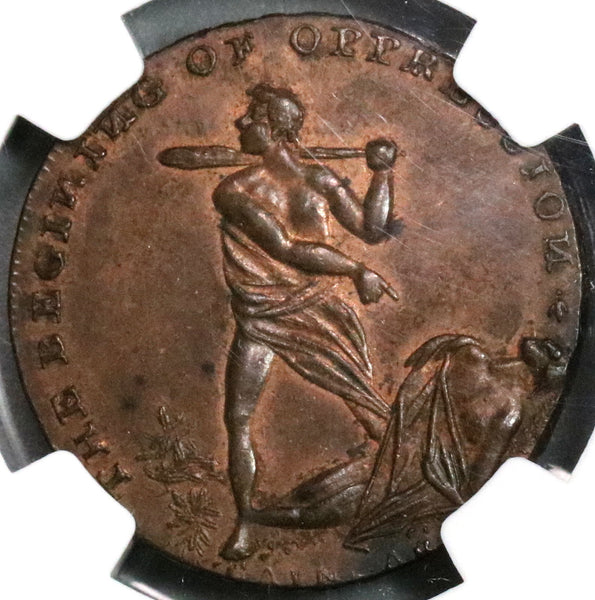 1790s NGC MS 63 SPENCE Cain & Abel Conder 1/2 Penny Middlesex D&H 768 Great Britain Token Coin (18091702C)