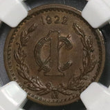 1922 NGC AU 58 MEXICO Key Date 1 Centavo Coin (18092005C)