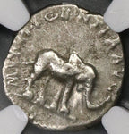 197 NGC VF War Elephant Septimius Severus Roman Empire Denarius Albinus Victory (21091303C)