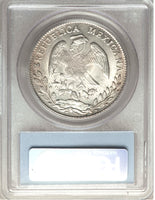 1863-C PCGS MS 63 Mexico Silver 8 Reales Culiacan Mint Scarce Coin (21090405C)