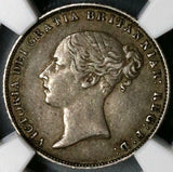 1863 NGC AU 50 Victoria 6 Pence Great Britain Key Date Silver Coin (21082302C)
