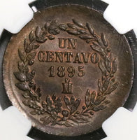 1895 NGC MS 65 Mexico 1 Centavo Copper Coin (18082601C)