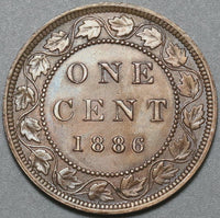 1886 Canada Victoria 1 Cent AU Britain Empire Coin (22041601S)