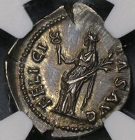 134 HADRIAN NGC AU Roman Empire Denarius Felicitas 5/5 5/5 (18082602C)