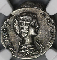 193 Julia Domna Denarius Roman Empire Vesta NGC XF Scarce Early Type (18032105C)