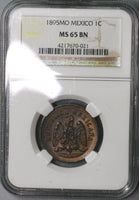 1895 NGC MS 65 Mexico 1 Centavo Copper Coin (18082601C)