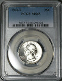 1946-S PCGS MS 65 Washington Quarter Dollar United States Silver 25 Cents Coin (19121201C)