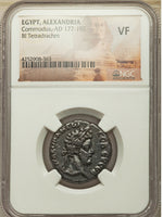 187 NGC VF Commodus Roman Egypt Tetradrachm Alexandria Crowning Emperor (21092003C)