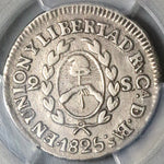 1825 PCGS XF Argentina 2 Soles Rio Plata Province Silver Coin (22102001C)